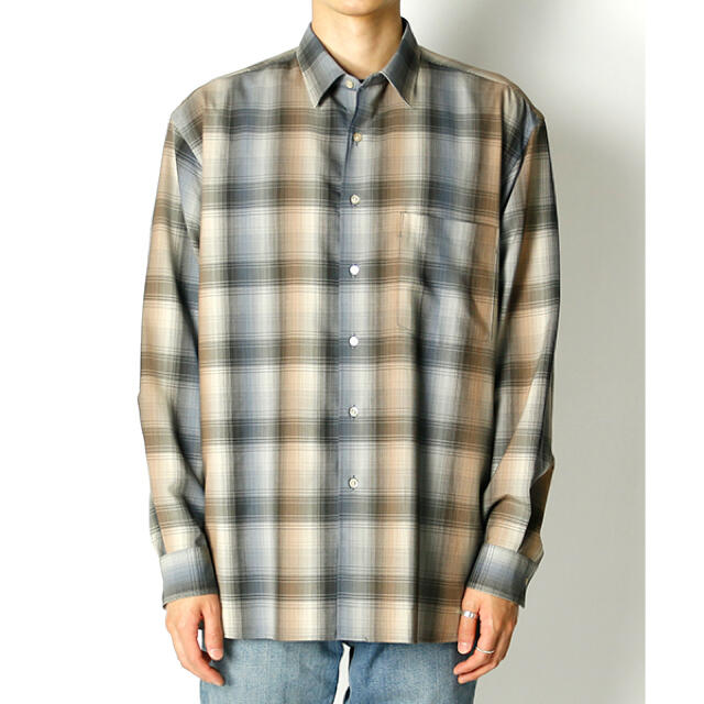 COMOLI(コモリ)のAURALEE SUPER LIGHT WOOL CHECK SHIRTS メンズのトップス(シャツ)の商品写真