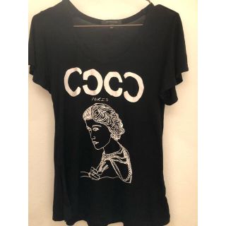 ハリウッドメイド(HOLLYWOOD MADE)のHollywood Made COCO CHANEL パロディTシャツ ブラック(Tシャツ(半袖/袖なし))