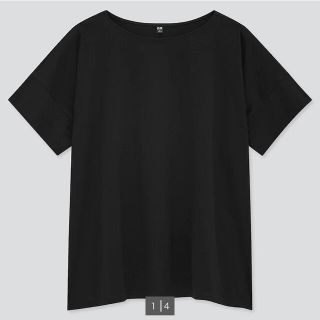 ユニクロ(UNIQLO)のマーセライズコットンポートネックTシャツ(Tシャツ(半袖/袖なし))