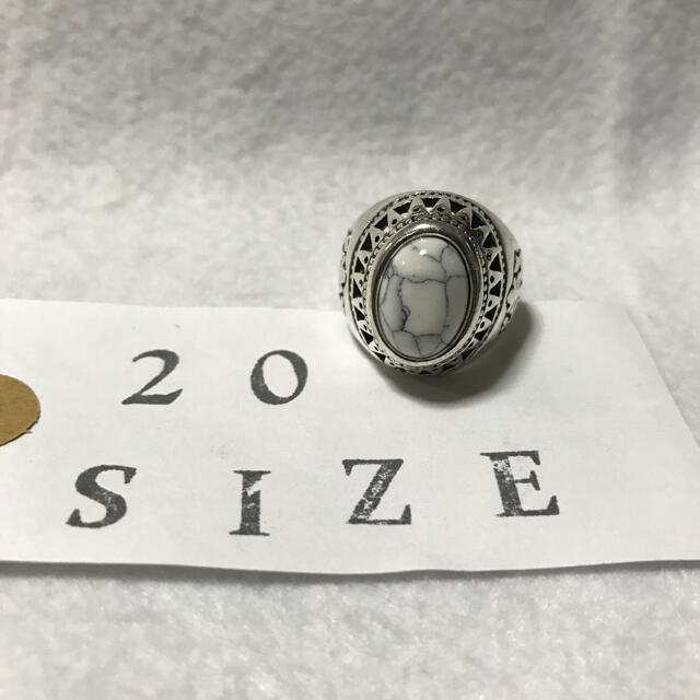 ストーンリング　20号　ホワイトターコイズ メンズのアクセサリー(リング(指輪))の商品写真