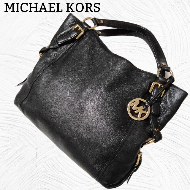 Michael Kors(マイケルコース)の定番マイケルコース バッグ ハンド ショルダー ブラック レザー チャーム レディースのバッグ(ショルダーバッグ)の商品写真