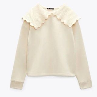 ザラ(ZARA)のZara Tricot Lapel Knit Collar Sweatshirt(ニット/セーター)