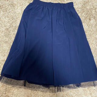 紺　スカート　3L(ひざ丈スカート)