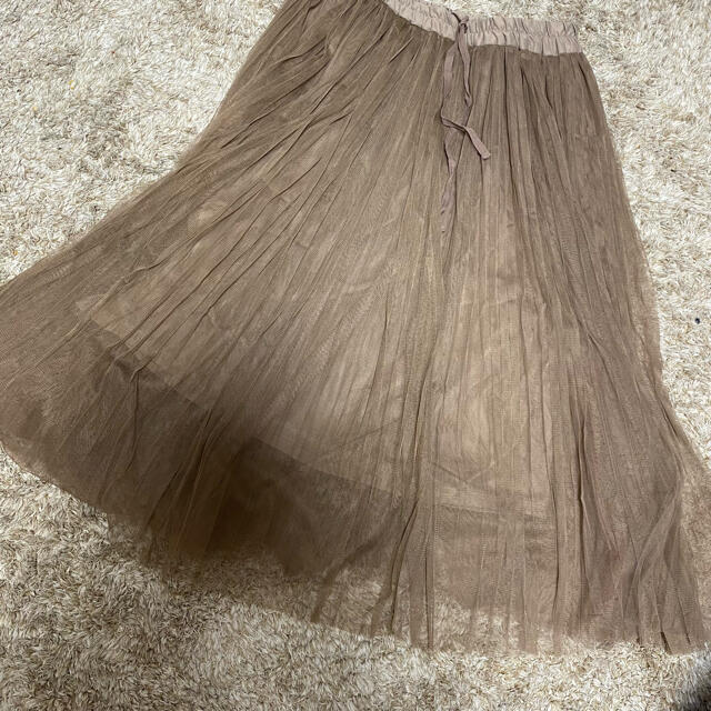 チュール　ロングスカート　3L レディースのスカート(ロングスカート)の商品写真