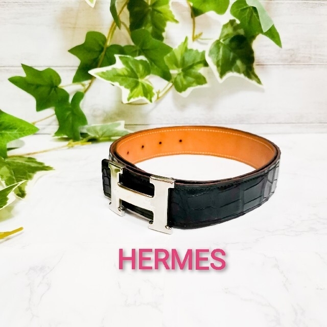 直送商品 Hermes クロコ HERMES エルメス Hベルト 85 - ベルト