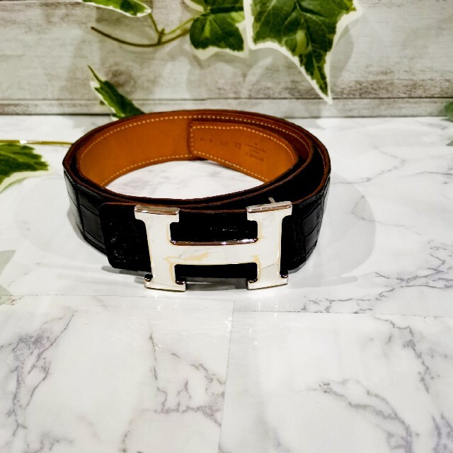 訳あり】 Hermes - HERMES エルメス Hベルト 85 クロコ ベルト - rinsa.ca