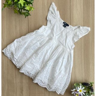 ベビーギャップ(babyGAP)の baby GAP   白ワンピース　size80(ワンピース)