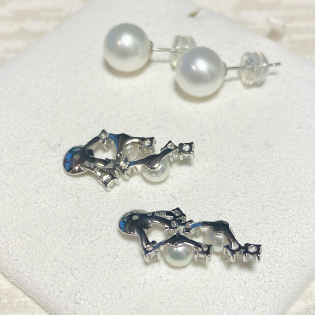 天然アコヤパール　あこや真珠　ピアス　タサキ　ミキモト　TASAKI 田崎真珠