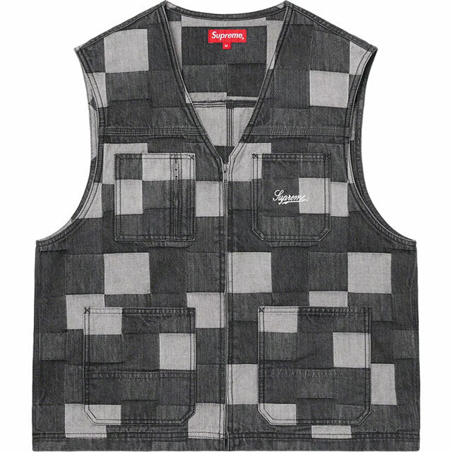 Patched Denim Vest