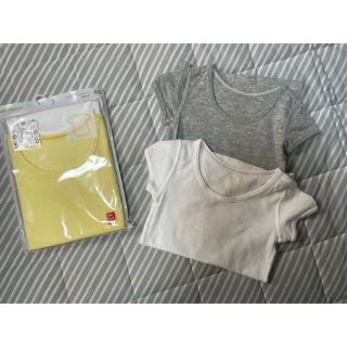 ユニクロ(UNIQLO)のユニクロ　コットンメッシュインナーTシャツ　半袖　肌着　90(下着)