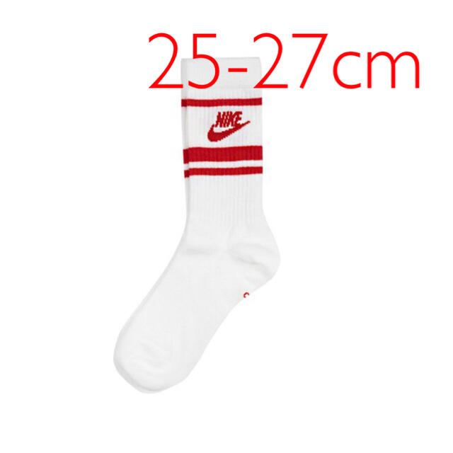 NIKE(ナイキ)の【完売品】NIKE スニーカーソックス 靴下 白赤 ホワイト レッド 1足 メンズのレッグウェア(ソックス)の商品写真