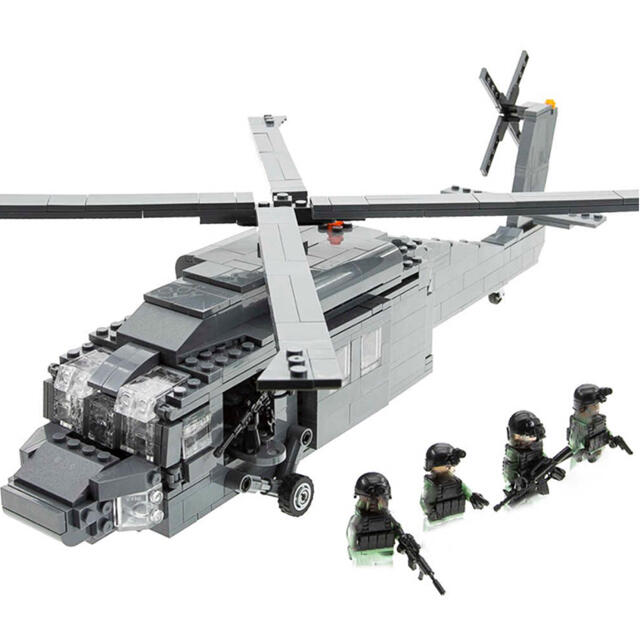 【大型】 UH-60 ブラックホーク グレーカラー レゴ 互換 ブロックトイ