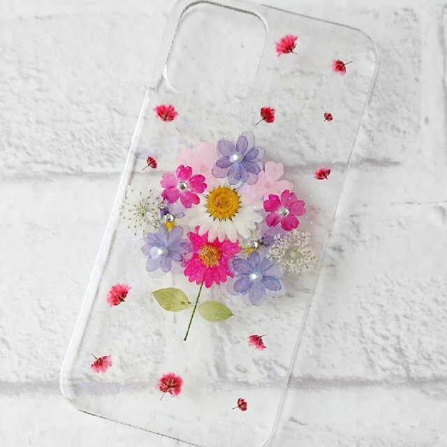 【最安値挑戦!】 押し花iPhoneケース★iPhone12/iPhone12pro iPhoneケース