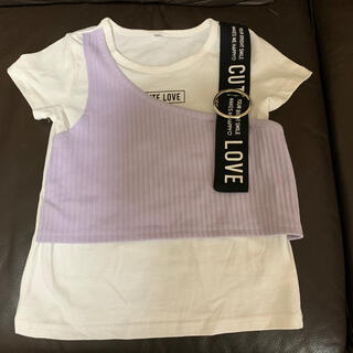 シマムラ(しまむら)の肩がけバンドデザイン　カッコいいTシャツ　120(Tシャツ/カットソー)