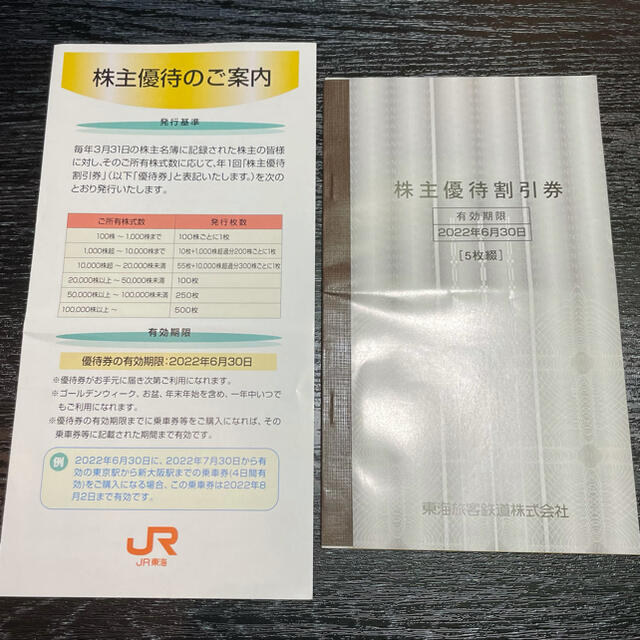 JR東海　株主優待　5枚セット