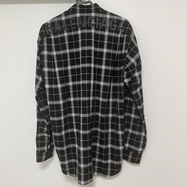 バレンシアガ バックロゴ チェックシャツ 正規品