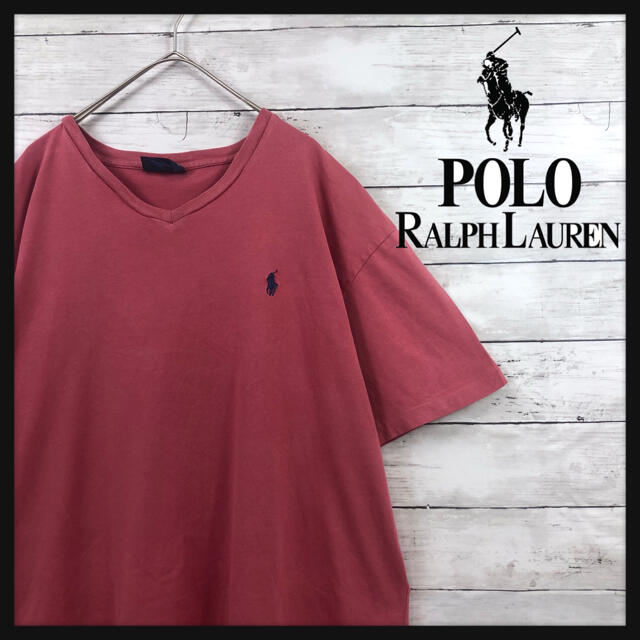 POLO RALPH LAUREN(ポロラルフローレン)の【90.s ラルフローレン】パステルボルドー　ワンポイントミニポニー刺繍 メンズのトップス(Tシャツ/カットソー(半袖/袖なし))の商品写真