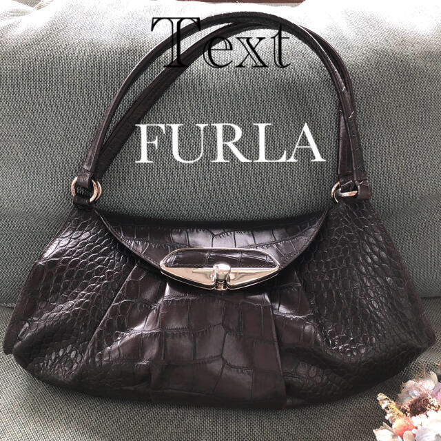 FURLA フルラ ショルダーバッグ　ハンドバッグ　クロコ型押し