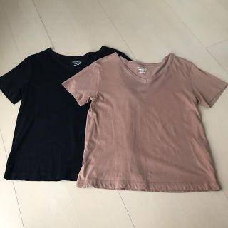 ジーユー(GU)のGU VネックTシャツ２枚セット(Tシャツ(半袖/袖なし))