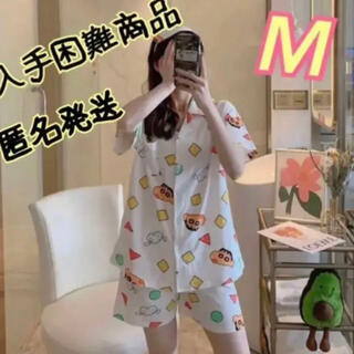 クレヨンしんちゃん パジャマ 半袖 短パン M 白 レディース(パジャマ)