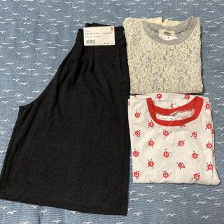 ユニクロ(UNIQLO)のユニクロカットソードレープガウチョパンツ110まとめうり(パンツ/スパッツ)