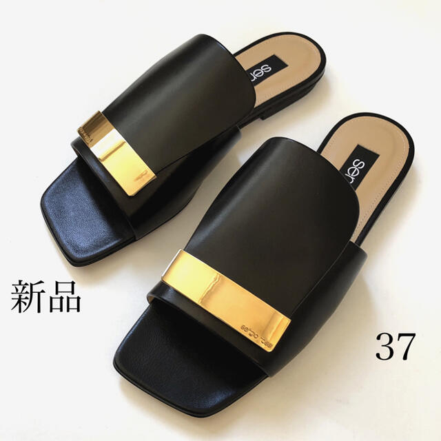 新品37 セルジオ ロッシ sr1 セルジオロッシsr1 サンダル ブラック