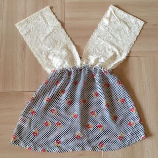 アナップ(ANAP)の【ANAP】レース　シフォン　花柄トップス(カットソー(半袖/袖なし))