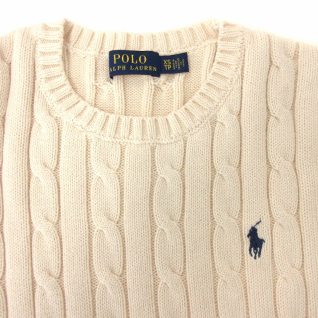 POLO RALPH LAUREN(ポロラルフローレン)のポロ ラルフローレン ケーブル 長袖 ニット セーター XS ベージュ レディースのトップス(ニット/セーター)の商品写真