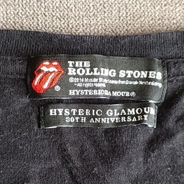 HYSTERIC GLAMOUR(ヒステリックグラマー)の中古/used ヒステリックグラマーxローリングストーンズ　黒Tシャツ レディースのトップス(Tシャツ(半袖/袖なし))の商品写真