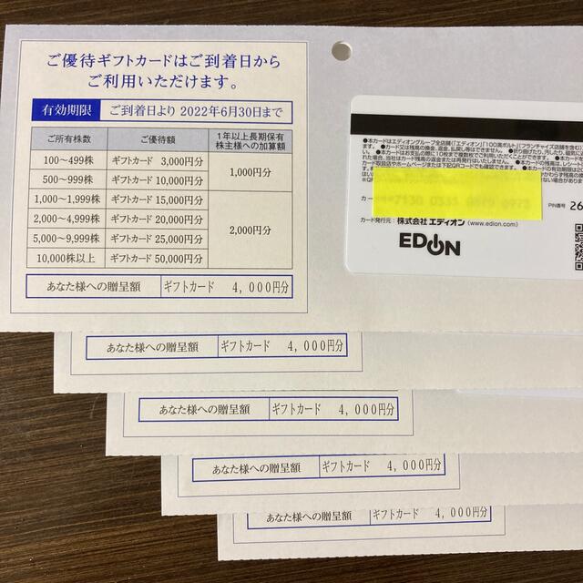 ショッピングエディオン　株主優待　20,000円分