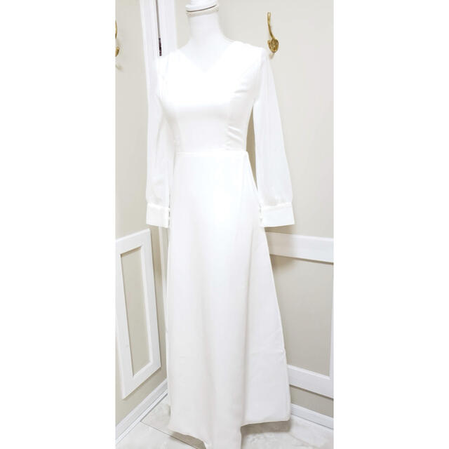フォトウエディング 花嫁 ウエディングドレス ホワイト（S） レディースのフォーマル/ドレス(ウェディングドレス)の商品写真