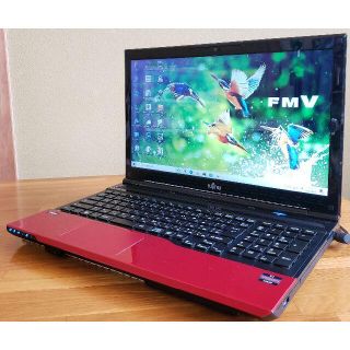 フジツウ(富士通)の美品Win10 AH40K/E2/8G/750G/BD/カメラ/WLAN/オフィ(ノートPC)