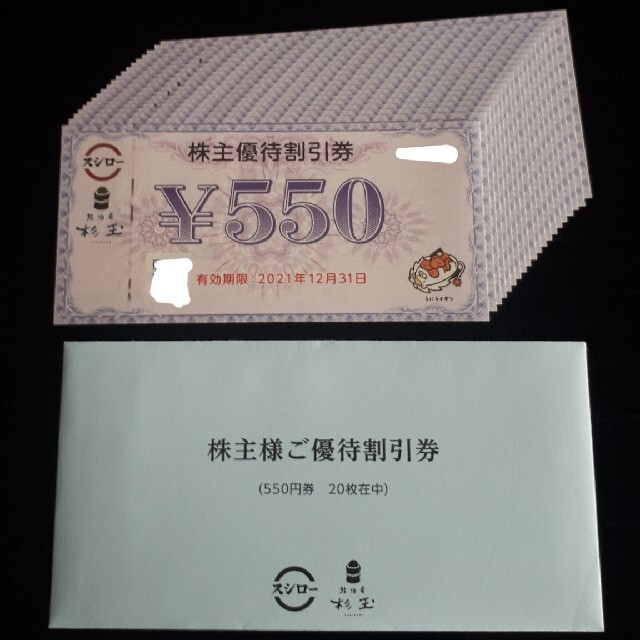 スシロー 株主優待 9900円分