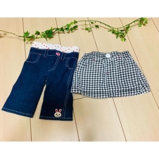 ミキハウス(mikihouse)のミキハウス　うさちゃんパンツ　スカートおまけ付き　80(パンツ)