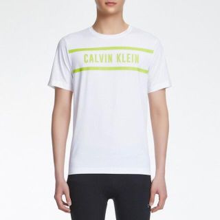 カルバンクライン(Calvin Klein)のCALVIN KLEIN ロゴ パネル Tシャツ ショートスリーブ ホワイトS(Tシャツ/カットソー(半袖/袖なし))