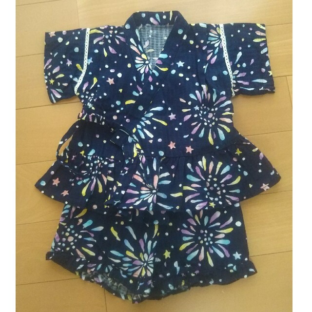 F.O.KIDS(エフオーキッズ)の甚平 90cm 花火 キッズ/ベビー/マタニティのキッズ服女の子用(90cm~)(甚平/浴衣)の商品写真