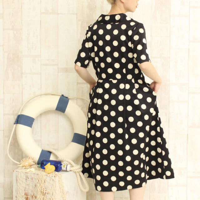 Dot&Stripes CHILDWOMAN(ドットアンドストライプスチャイルドウーマン)のchild woman＊ブロードドットプリント 開衿シャツワンピース レディースのワンピース(ロングワンピース/マキシワンピース)の商品写真