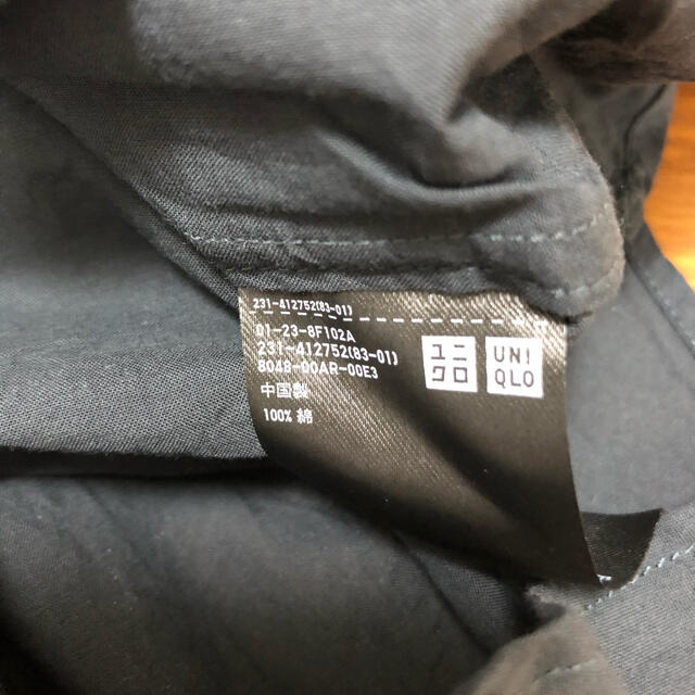 UNIQLO(ユニクロ)のユニクロ コットンシャツ 長袖 チャコールグレー レディースのトップス(シャツ/ブラウス(長袖/七分))の商品写真