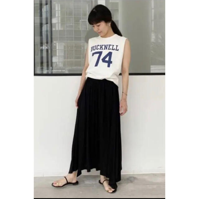 L'Appartement DEUXIEME CLASSE(アパルトモンドゥーズィエムクラス)のL'Appartement Jersey Gather Skirt ブラック38 レディースのスカート(ロングスカート)の商品写真