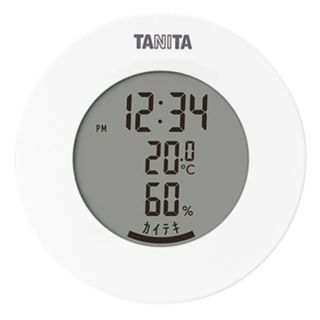 タニタ(TANITA)のタニタ デジタル温湿度計 時計付き 卓上 マグネット  TT-58(置時計)