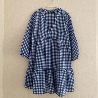 ザラ(ZARA)のZARAザラ　ギンガムチェック　フレア　ワンピース　チュニック(ひざ丈ワンピース)