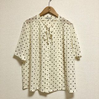 サンタモニカ(Santa Monica)のvitage brown dot blouse(シャツ/ブラウス(半袖/袖なし))