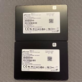 Micron SSD 2.5インチSATA 256GB二枚セット(PCパーツ)