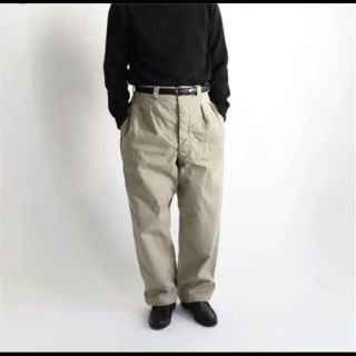 90s くすみホワイト　ストレート ワイドパンツ　チノパン　W38