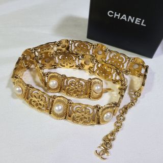 シャネル(CHANEL)のCHANEL ヴィンテージ シャネル ゴールド パール ベルト(ベルト)