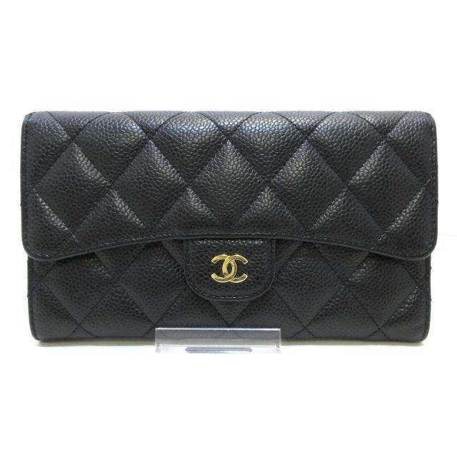 カード入れ⇒6箇所CHANEL(シャネル) 長財布 マトラッセ 黒