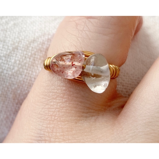 ピンクエピドート　クリスタル　天然石リング　オジュール ete agete レディースのアクセサリー(リング(指輪))の商品写真