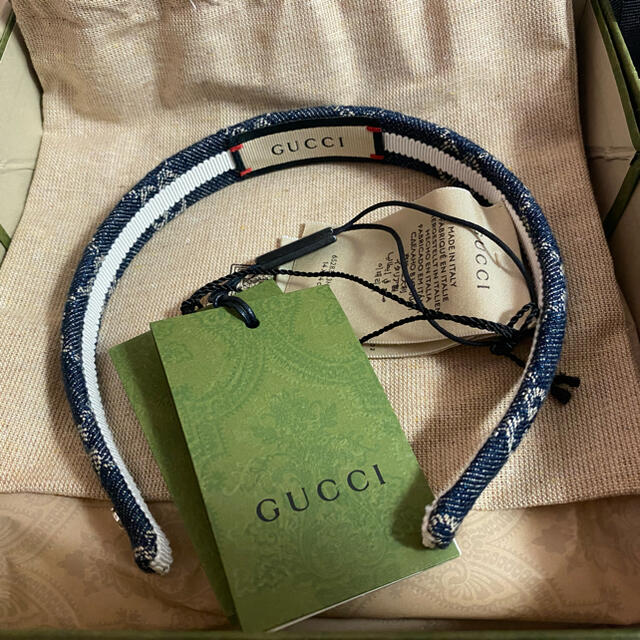 Gucci(グッチ)の【大幅値下げ中】GUCCI デニム カチューシャ レディースのヘアアクセサリー(カチューシャ)の商品写真
