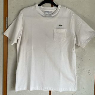 ラコステ(LACOSTE)の美品 ラコステ 鹿の子ポロシャツ素材 Tシャツ 白 4 日本L(Tシャツ/カットソー(半袖/袖なし))