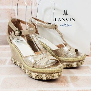 ランバンオンブルー(LANVIN en Bleu)のランバン オンブルー ☆ エスパドリーユ ウエッジソール サンダル 24(サンダル)